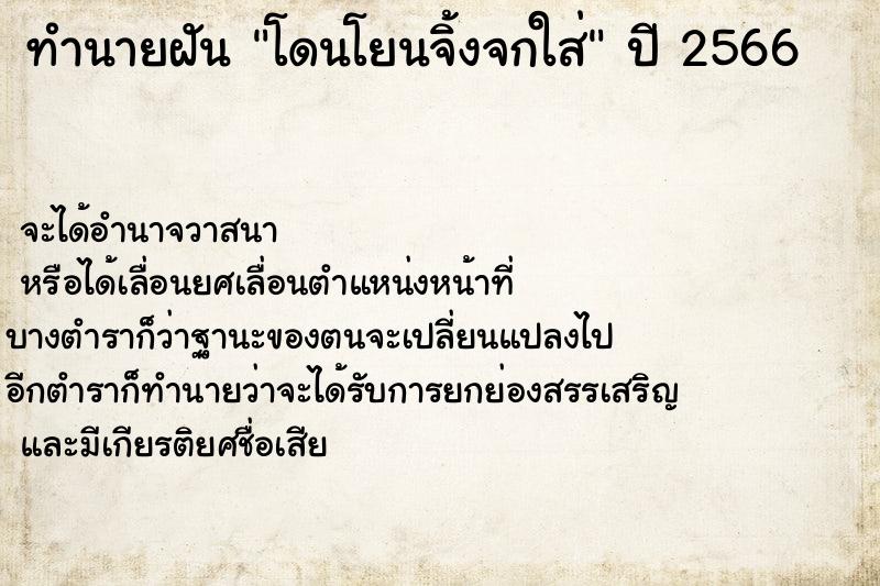 ทำนายฝันทำนายฝันโดนโยนจิ้งจกใส่