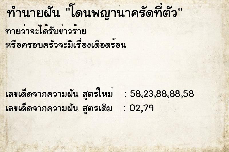 ทำนายฝันทำนายฝันโดนพญานาครัดที่ตัว