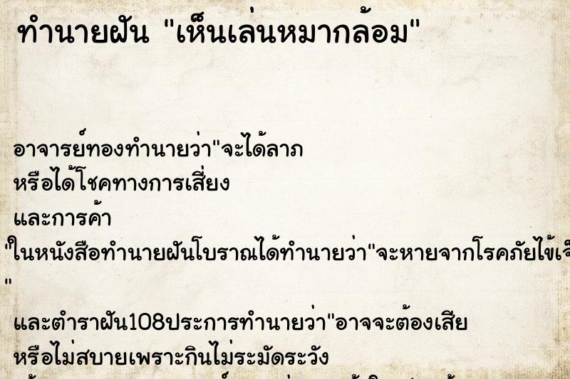 ทำนายฝันเห็นเล่นหมากล้อม ทำนายฝันทำนายฝันเห็นเล่นหมากล้อม