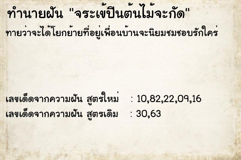 ทำนายฝันจระเข้ปีนต้นไม้จะกัด ทำนายฝันทำนายฝันจระเข้ปีนต้นไม้จะกัด