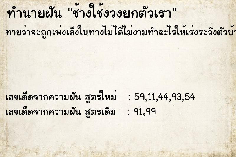 ทำนายฝัน ช้างใช้งวงยกตัวเรา ตำราโบราณ แม่นที่สุดในโลก