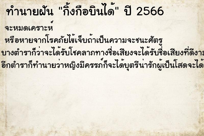 ทำนายฝันกิ้งกือบินได้ ทำนายฝันทำนายฝันกิ้งกือบินได้