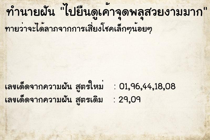 ทำนายฝันทำนายฝันไปยืนดูเค้าจุดพลุสวยงามมาก