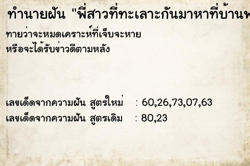 ทำนายฝัน พี่สาวที่ทะเลาะกันมาหาที่บ้านพร้อมเด็ก ทำนายฝัน พี่สาวที่ทะเลาะกันมาหาที่บ้านพร้อมเด็ก