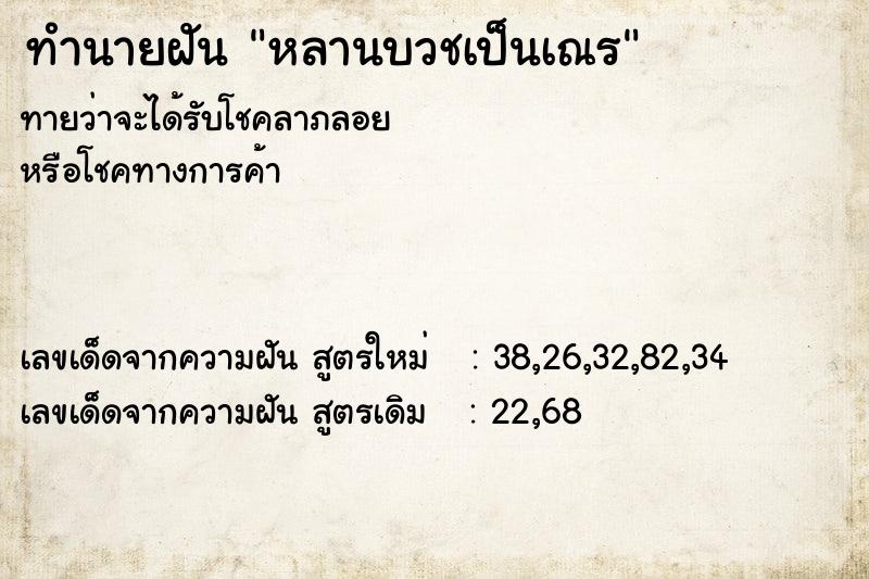 ทำนายฝันทำนายฝันหลานบวชเป็นเณร