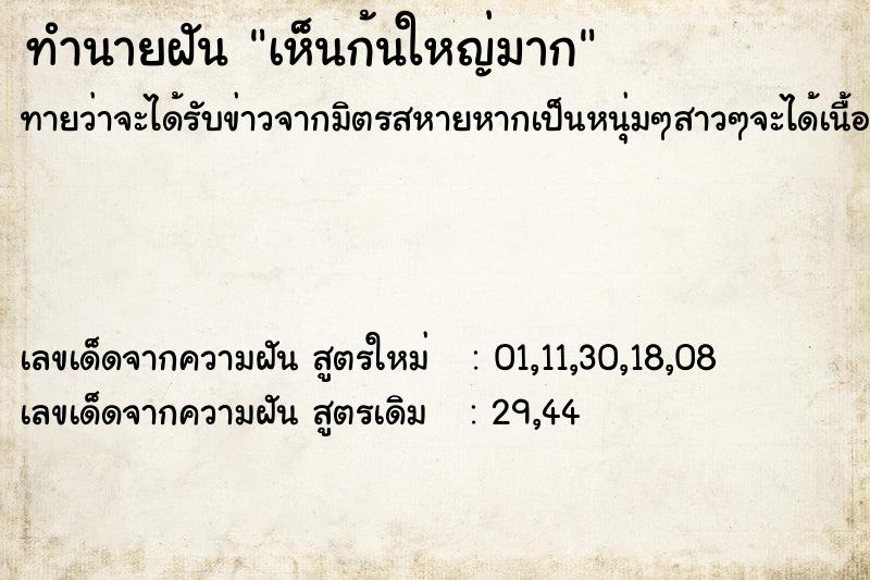 ทำนายฝันเห็นก้นใหญ่มาก ทำนายฝันทำนายฝันเห็นก้นใหญ่มาก