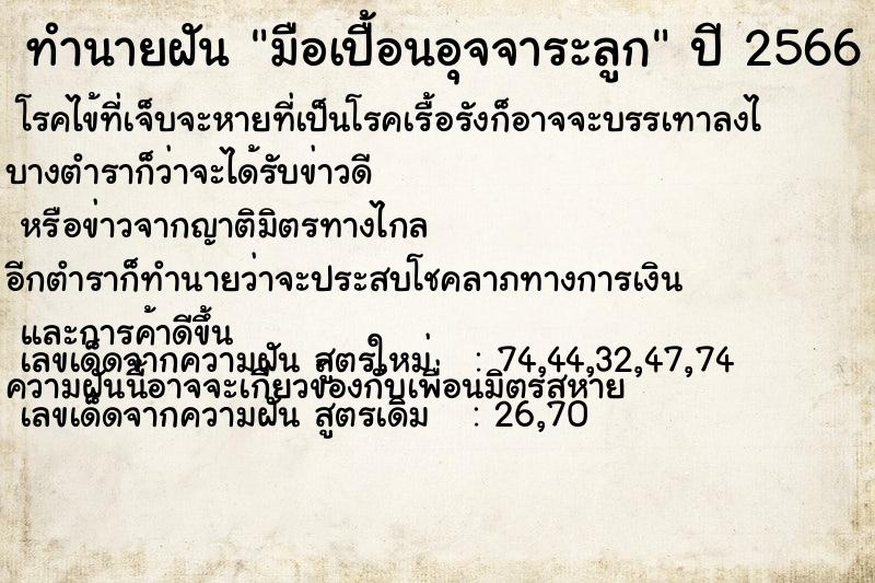 ทำนายฝัน มือเปื้อนอุจจาระลูก ทำนายฝัน มือเปื้อนอุจจาระลูก