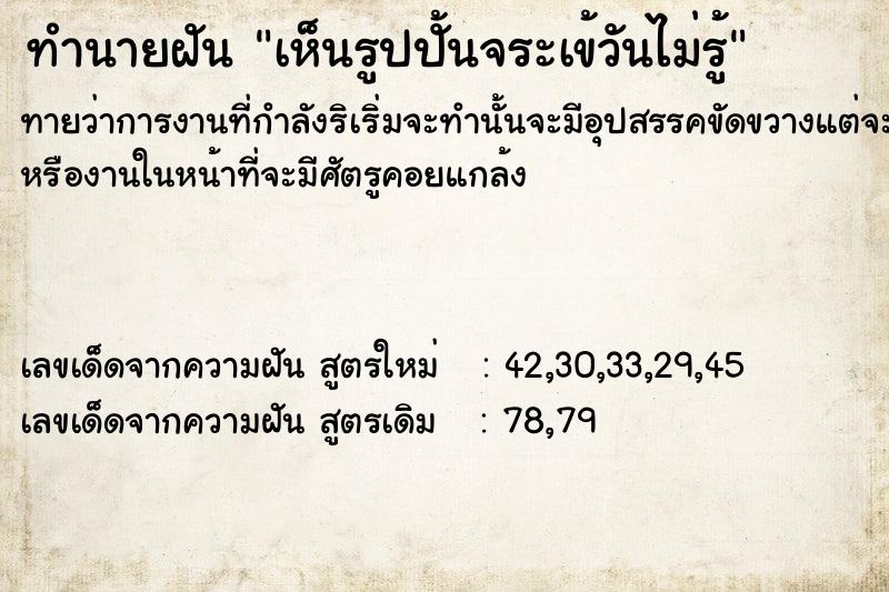 ทำนายฝันทำนายฝันเห็นรูปปั้นจระเข้วันไม่รู้