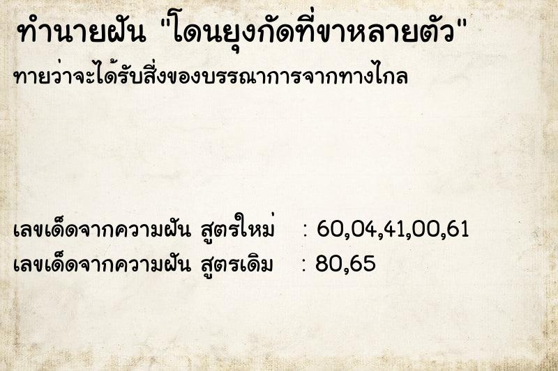 ทำนายฝันทำนายฝันโดนยุงกัดที่ขาหลายตัว