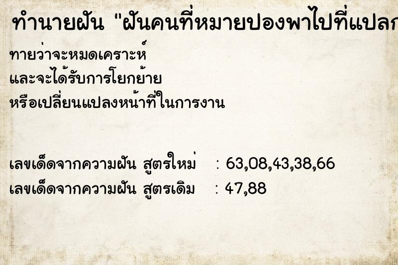 ทำนายฝันฝันคนที่หมายปองพาไปที่แปลก ทำนายฝันทำนายฝันฝันคนที่หมายปองพาไปที่แปลก
