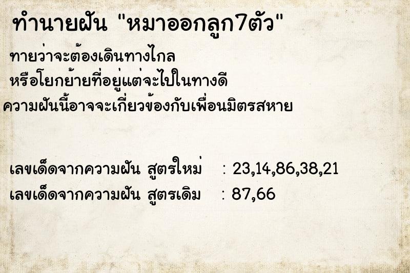 ทำนายฝันe584d86734b91053ab6f8a3851653a2fหมาออกลูก7ตัว ทำนายฝันทำนายฝันe584d86734b91053ab6f8a3851653a2fหมาออกลูก7ตัว