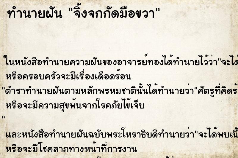 ทำนายฝัน จิ้งจกกัดมือขวา ทำนายฝัน จิ้งจกกัดมือขวา