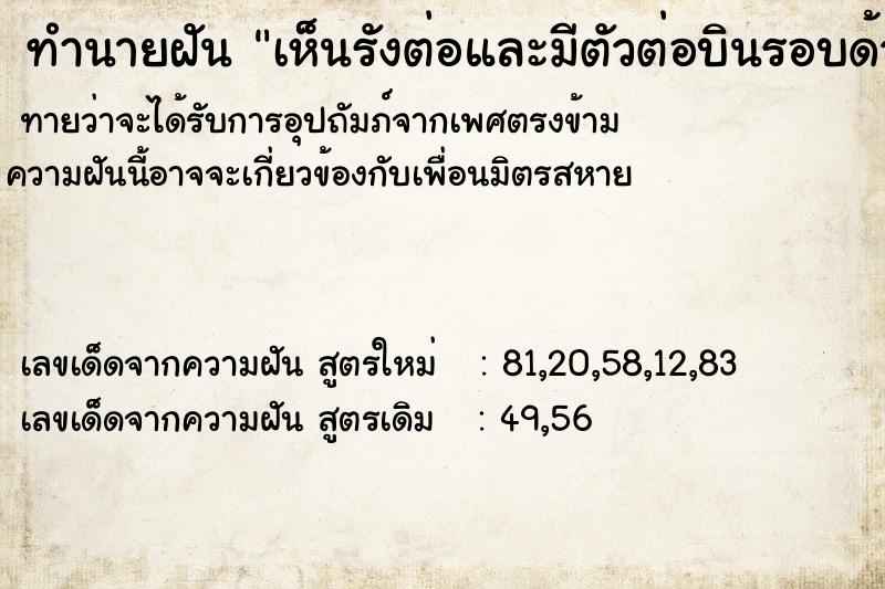 ทำนายฝันเห็นรังต่อและมีตัวต่อบินรอบด้วย ทำนายฝันทำนายฝันเห็นรังต่อและมีตัวต่อบินรอบด้วย