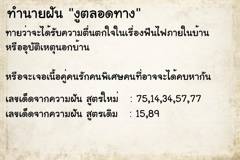 ทำนายฝันงูตลอดทาง ทำนายฝันทำนายฝันงูตลอดทาง