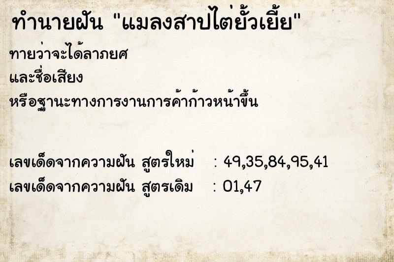 ทำนายฝันทำนายฝันแมลงสาปไต่ยั้วเยี้ย