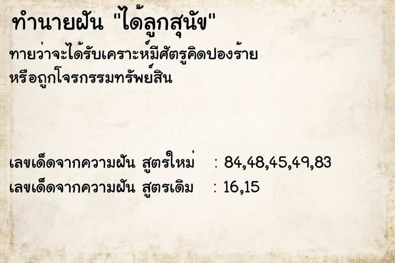 ทำนายฝัน ได้ลูกสุนัข ทำนายฝัน ได้ลูกสุนัข