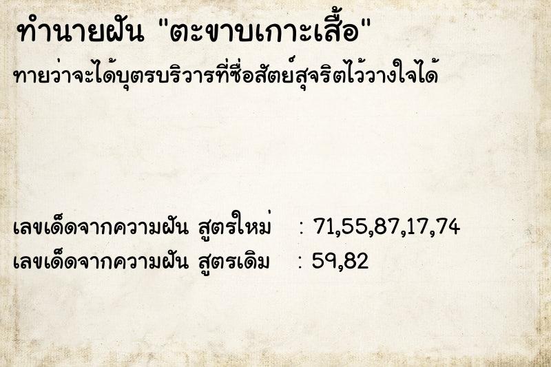 ทำนายฝัน ตะขาบเกาะเสื้อ ทำนายฝัน ตะขาบเกาะเสื้อ