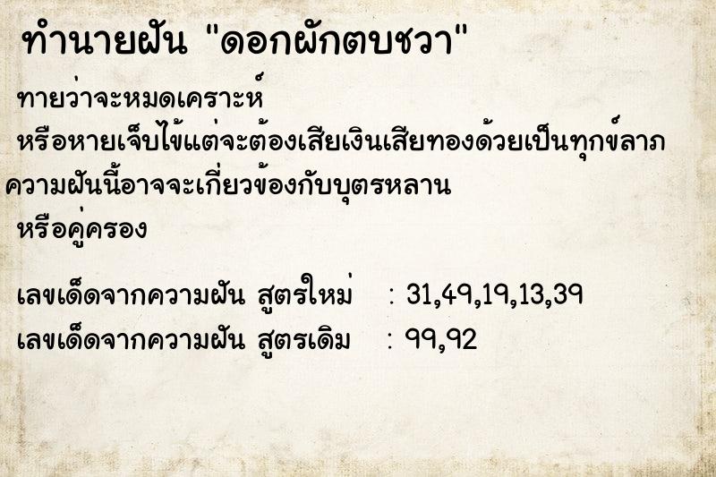 ทำนายฝันทำนายฝันe7191685d3292880db5ccf8896e824a9ดอกผักตบชวา