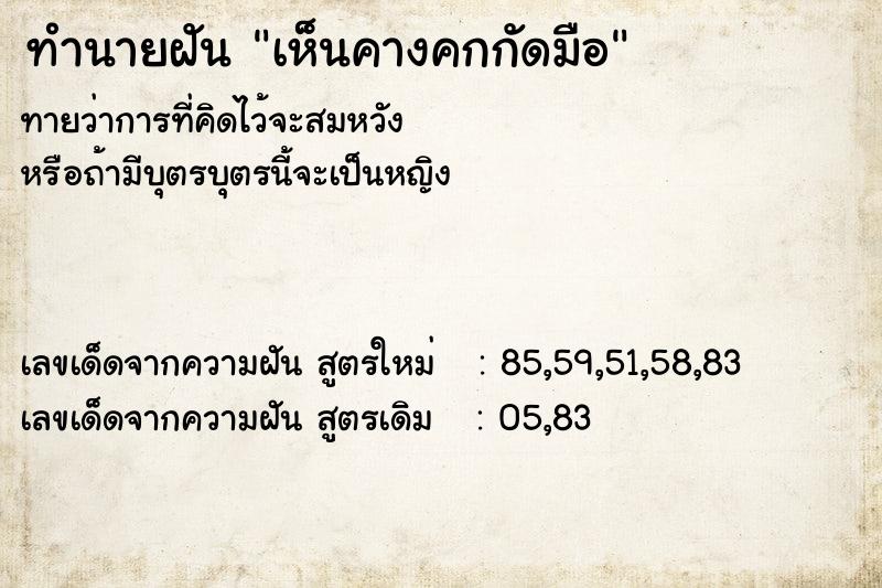 ทำนายฝัน เห็นคางคกกัดมือ ทำนายฝัน เห็นคางคกกัดมือ