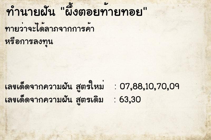 ทำนายฝันผึ้งตอยท้ายทอย ทำนายฝันทำนายฝันผึ้งตอยท้ายทอย