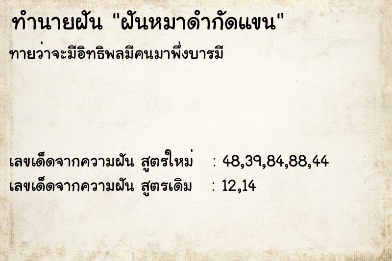 ทำนายฝัน ฝันหมาดำกัดแขน ทำนายฝัน ฝันหมาดำกัดแขน