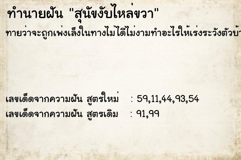 ทำนายฝันทำนายฝันสุนัขงับไหล่ขวา