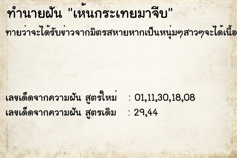 ทำนายฝัน เห้นกระเทยมาจีบ