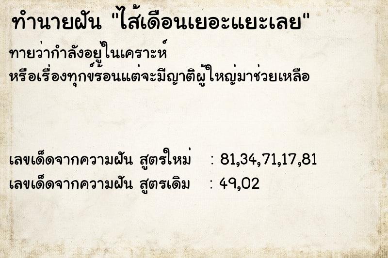 ทำนายฝันทำนายฝันไส้เดือนเยอะแยะเลย