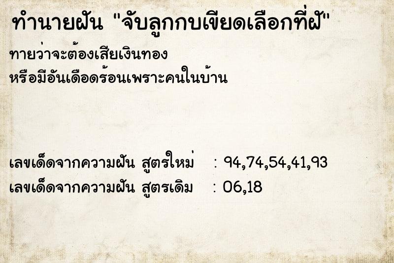 ทำนายฝัน จับลูกกบเขียดเลือกที่ฝั ทำนายฝัน จับลูกกบเขียดเลือกที่ฝั