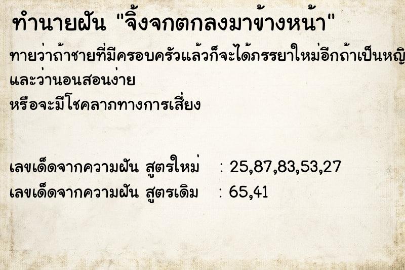ทำนายฝันทำนายฝันจิ้งจกตกลงมาข้างหน้า