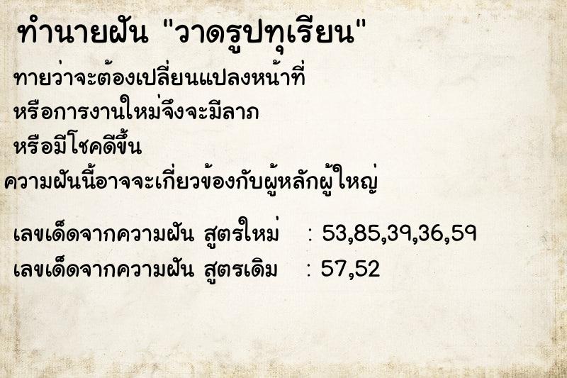 ทำนายฝันทำนายฝันวาดรูปทุเรียน