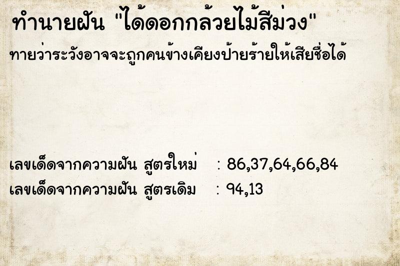 ทำนายฝันได้ดอกกล้วยไม้สีม่วง ทำนายฝันทำนายฝันได้ดอกกล้วยไม้สีม่วง