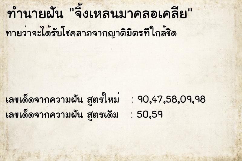 ทำนายฝันทำนายฝันจิ้งเหลนมาคลอเคลีย