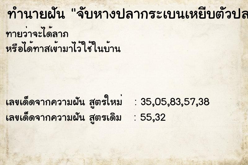 ทำนายฝันจับหางปลากระเบนเหยีบตัวปลากระเบน ทำนายฝันทำนายฝันจับหางปลากระเบนเหยีบตัวปลากระเบน