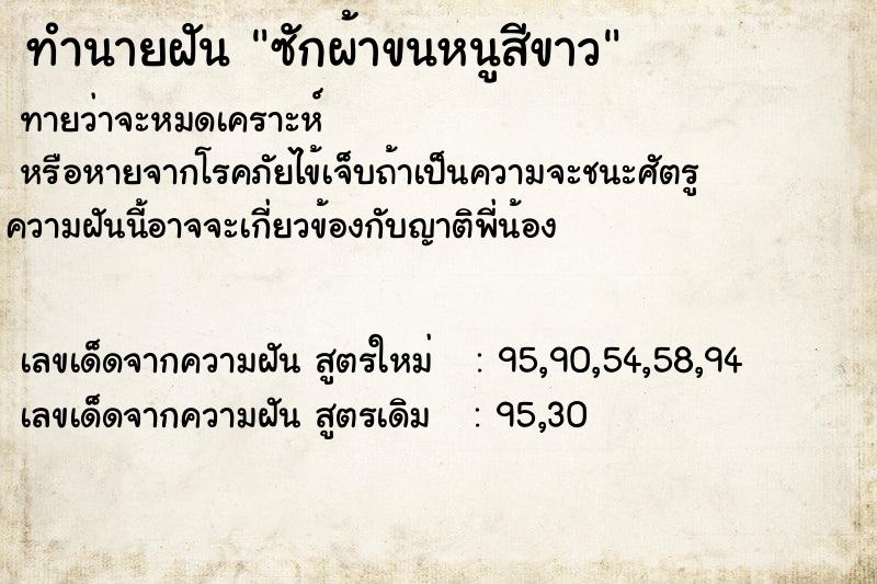 ทำนายฝัน ซักผ้าขนหนูสีขาว ทำนายฝัน ซักผ้าขนหนูสีขาว