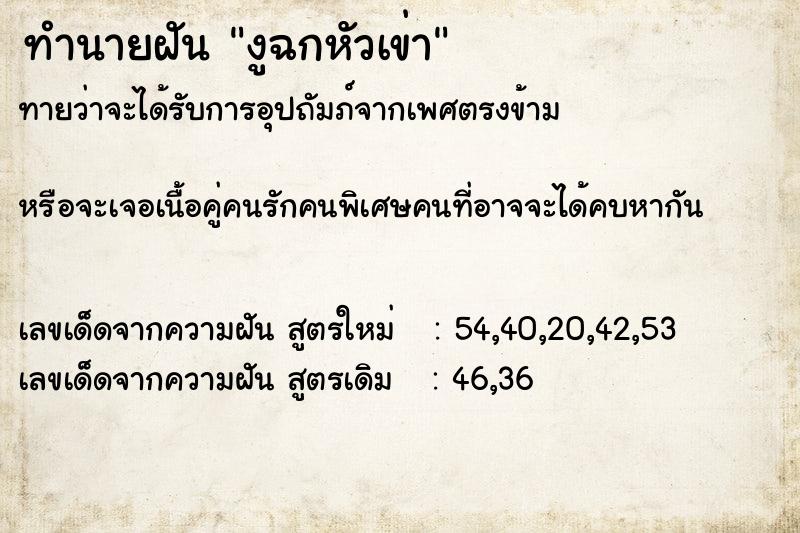 ทำนายฝัน งูฉกหัวเข่า ทำนายฝัน งูฉกหัวเข่า