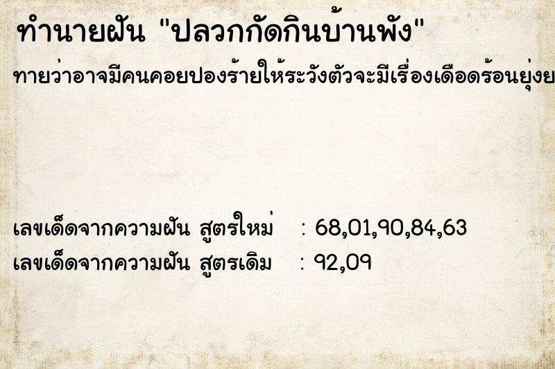 ทำนายฝันปลวกกัดกินบ้านพัง ทำนายฝันทำนายฝันปลวกกัดกินบ้านพัง