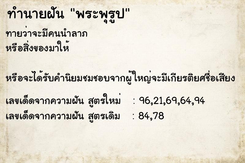 ทำนายฝันทำนายฝันพระพุรูป