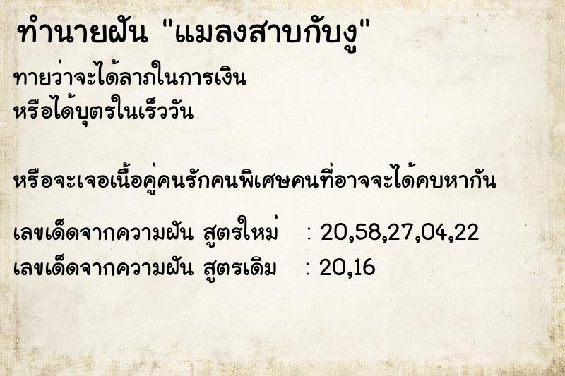 ทำนายฝันแมลงสาบกับงู ทำนายฝันทำนายฝันแมลงสาบกับงู