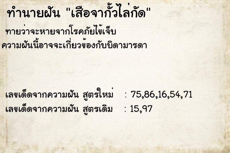 ทำนายฝันทำนายฝันเสือจากั้วไล่กัด