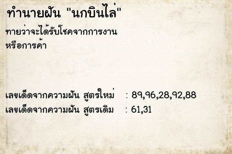 ทำนายฝัน นกบินไล่