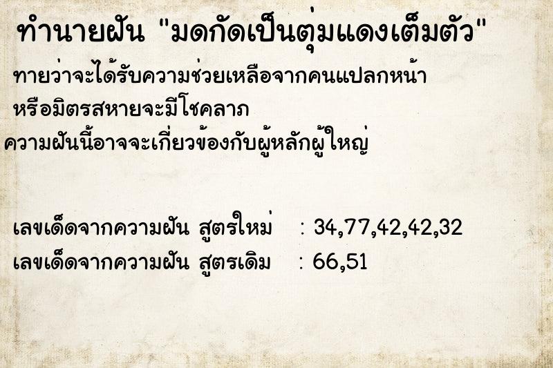 ทำนายฝันมดกัดเป็นตุ่มแดงเต็มตัว ทำนายฝันทำนายฝันมดกัดเป็นตุ่มแดงเต็มตัว