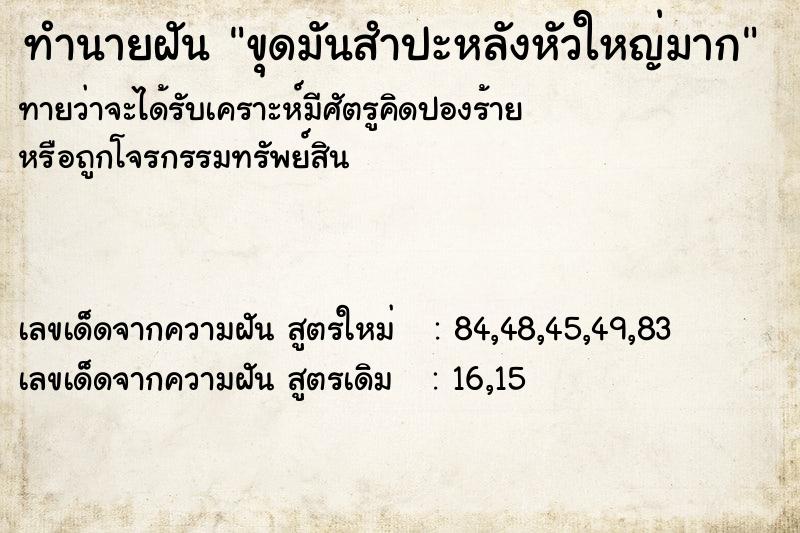 ทำนายฝัน ขุดมันสำปะหลังหัวใหญ่มาก ทำนายฝัน ขุดมันสำปะหลังหัวใหญ่มาก