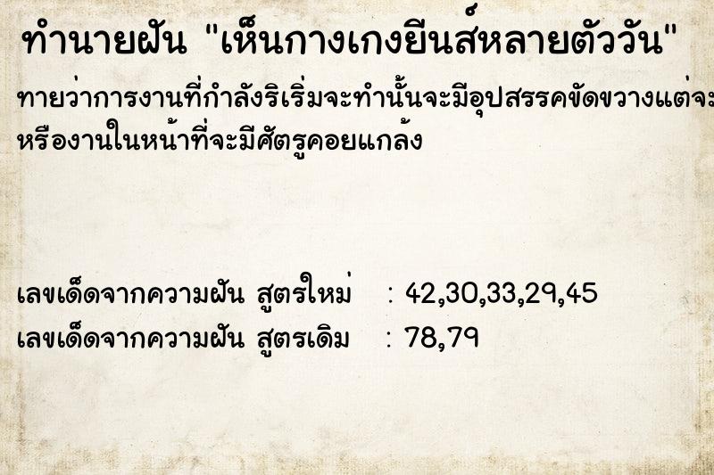 ทำนายฝันทำนายฝันเห็นกางเกงยีนส์หลายตัววัน