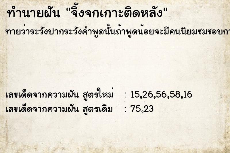 ทำนายฝันทำนายฝันจิ้งจกเกาะติดหลัง