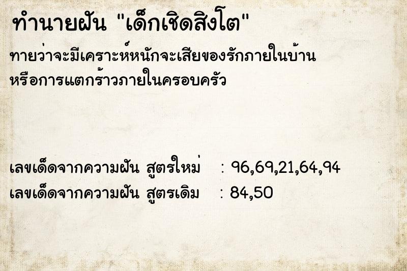 ทำนายฝันเด็กเชิดสิงโต ทำนายฝันทำนายฝันเด็กเชิดสิงโต