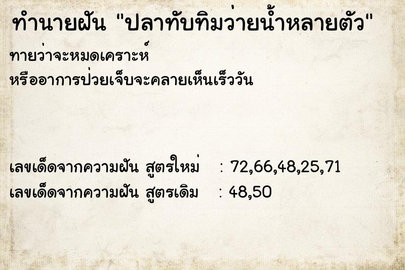ทำนายฝันปลาทับทิมว่ายน้ำหลายตัว ทำนายฝันทำนายฝันปลาทับทิมว่ายน้ำหลายตัว