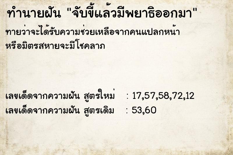 ทำนายฝันจับขี้แล้วมีพยาธิออกมา ทำนายฝันทำนายฝันจับขี้แล้วมีพยาธิออกมา