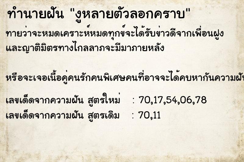 ทำนายฝันงูหลายตัวลอกคราบ ทำนายฝันทำนายฝันงูหลายตัวลอกคราบ