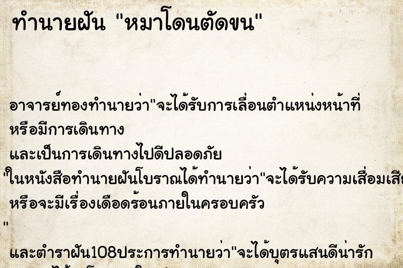 ทำนายฝัน หมาโดนตัดขน